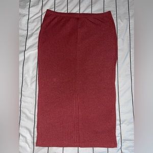 XL Mauve Pink Bodycon Midi Skirt